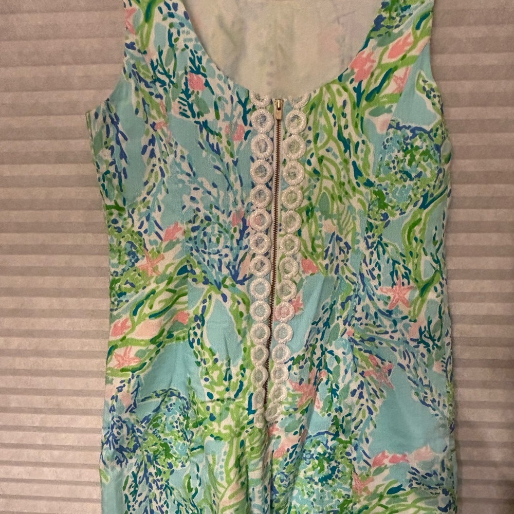 Lilly Pulitzer Blue Heaven Cathy Floral Shift Dress- size 6 - Picture 3 of 9